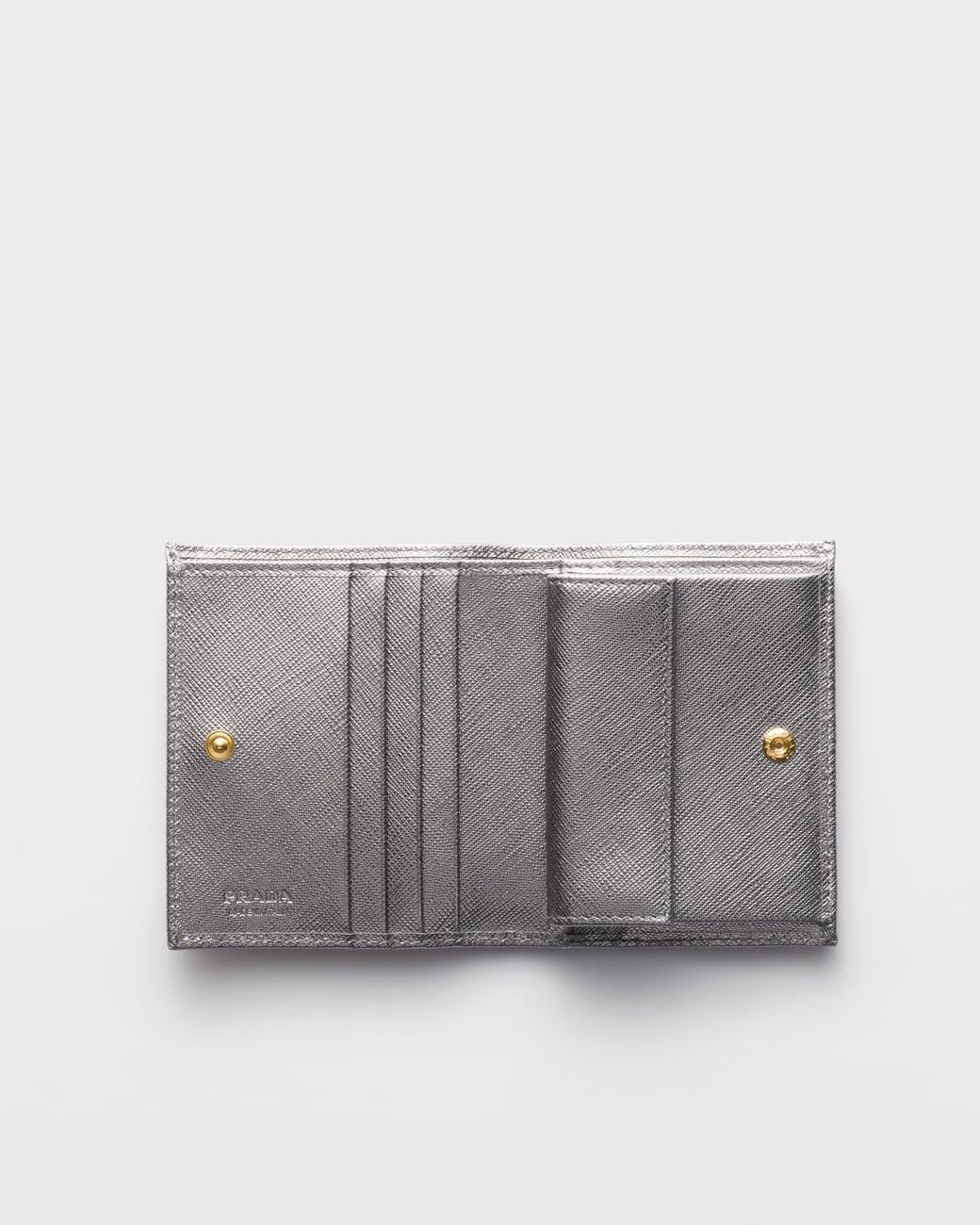 Prada Gray Small Saffiano Leather Wallet