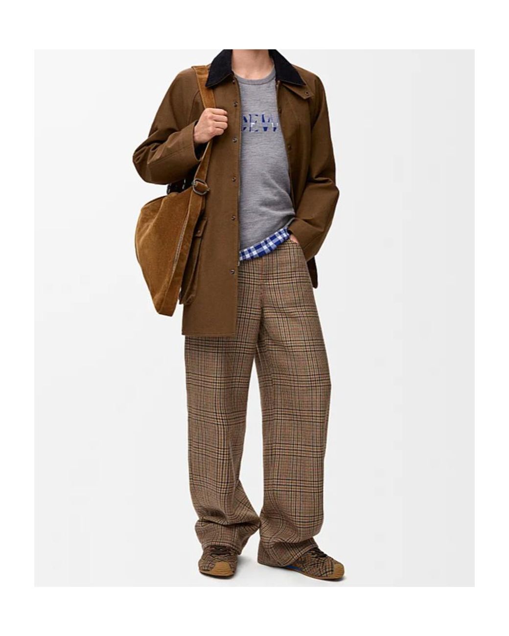 Loewe Brown Anagram-Logo Belted Cotton Jacket for men