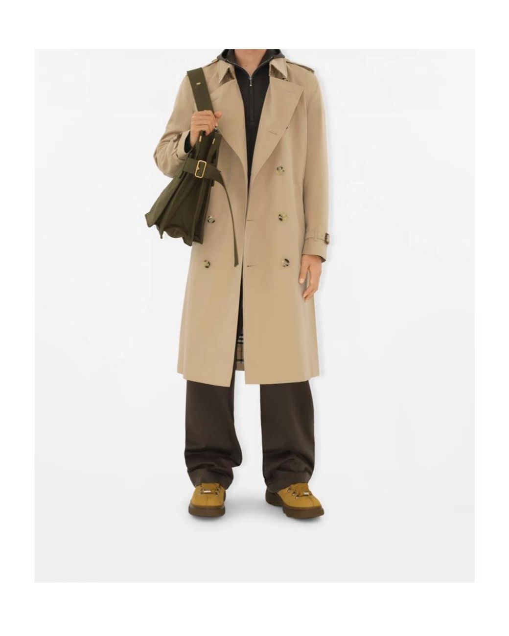 Burberry Natural Long Kensington Heritage Trench Coat for men