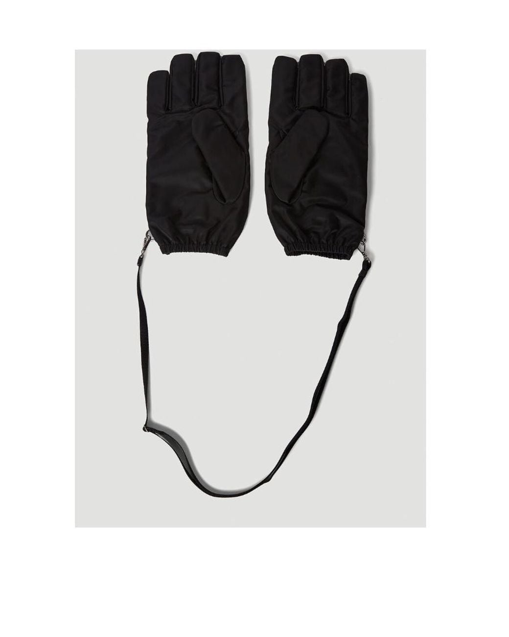 Prada Black Logo Gloves for men
