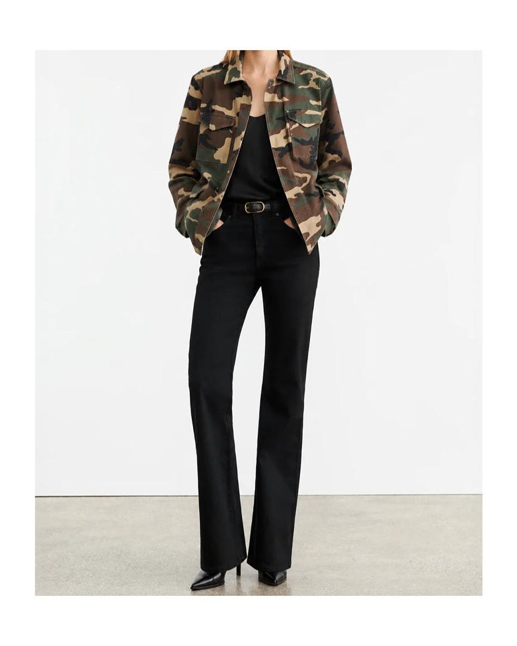 Nili Lotan Green Camouflage Utility Jacket