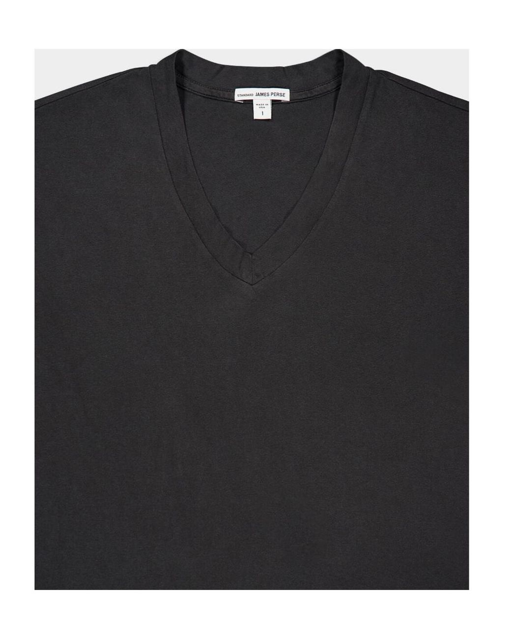 James Perse Black Short Sleeved V-Neck T-Shirt for men