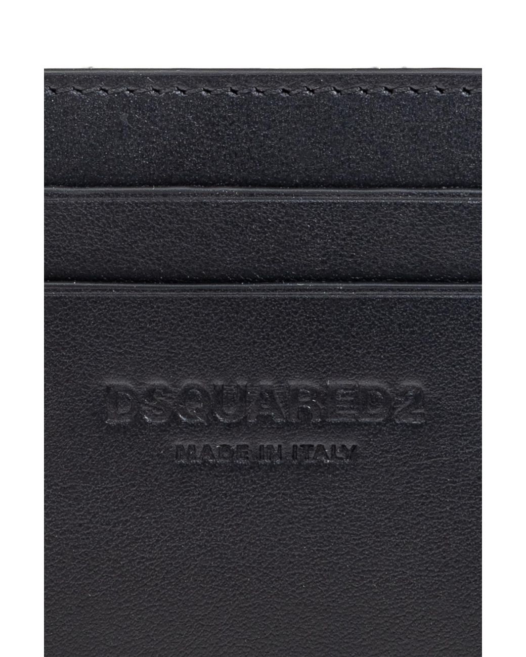 DSquared² Black Dsquared Logo-Printed Credit Card Holder for men