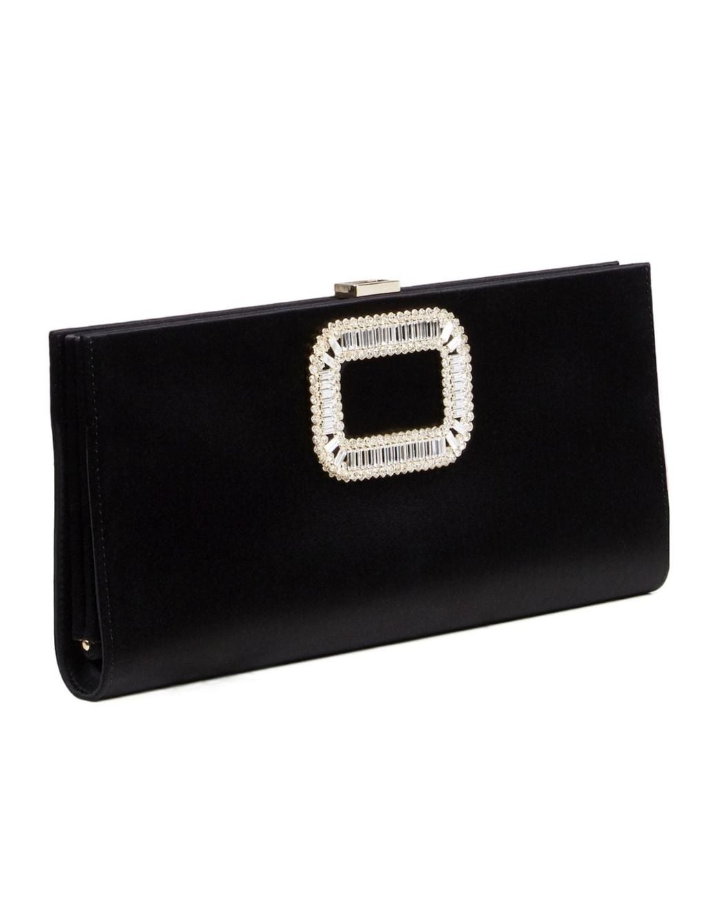 Roger Vivier Black Buckle Embellished Clutch Bag