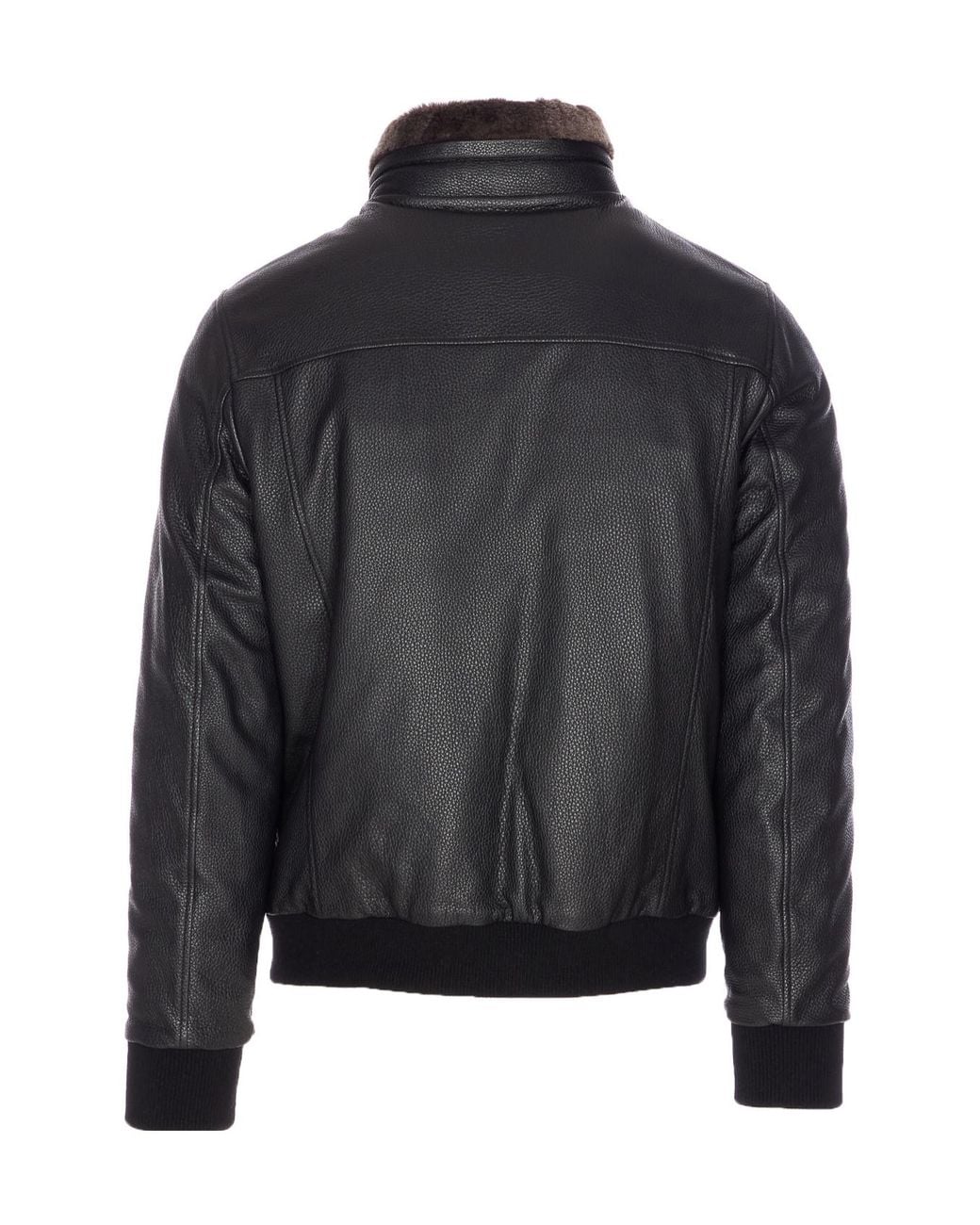 Moorer Black Cleros P1 Bomber Leather Jacket for men