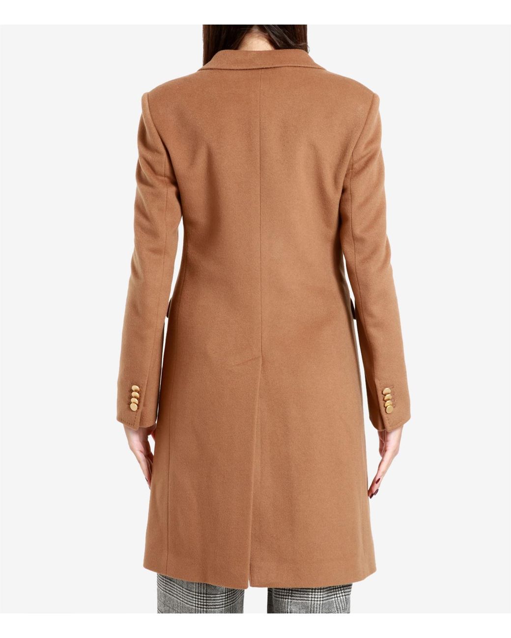 Tagliatore Brown Lapel Long-Sleeved Coat