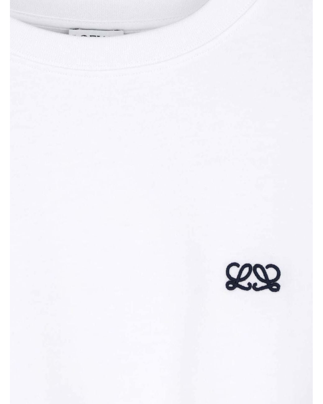 Loewe White Asymmetric Draped T-Shirt