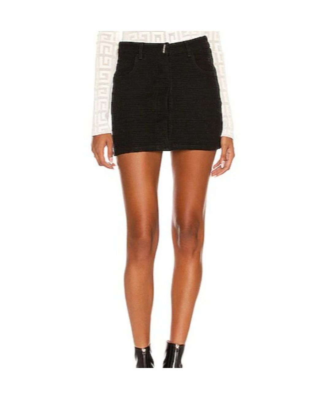 Givenchy Black Mid-Rise Monogram Mini Skirt