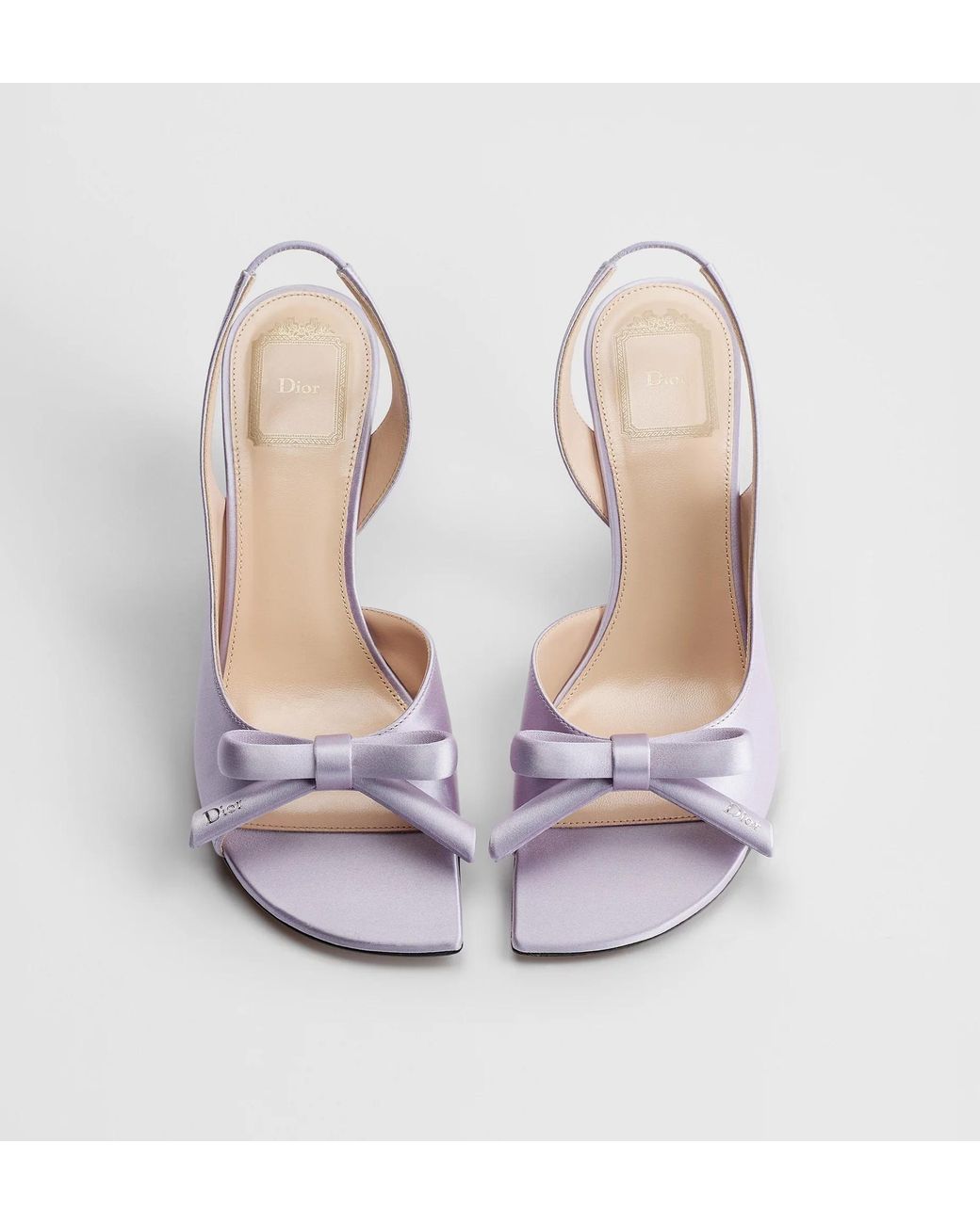 Dior White Bow Heeled Slingback Sandal