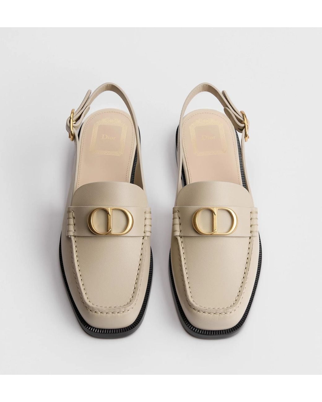 Dior White Palais Slingback Loafer