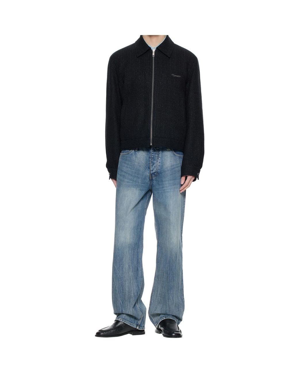 Wooyoungmi Black Logo Zip-Up Jacket for men