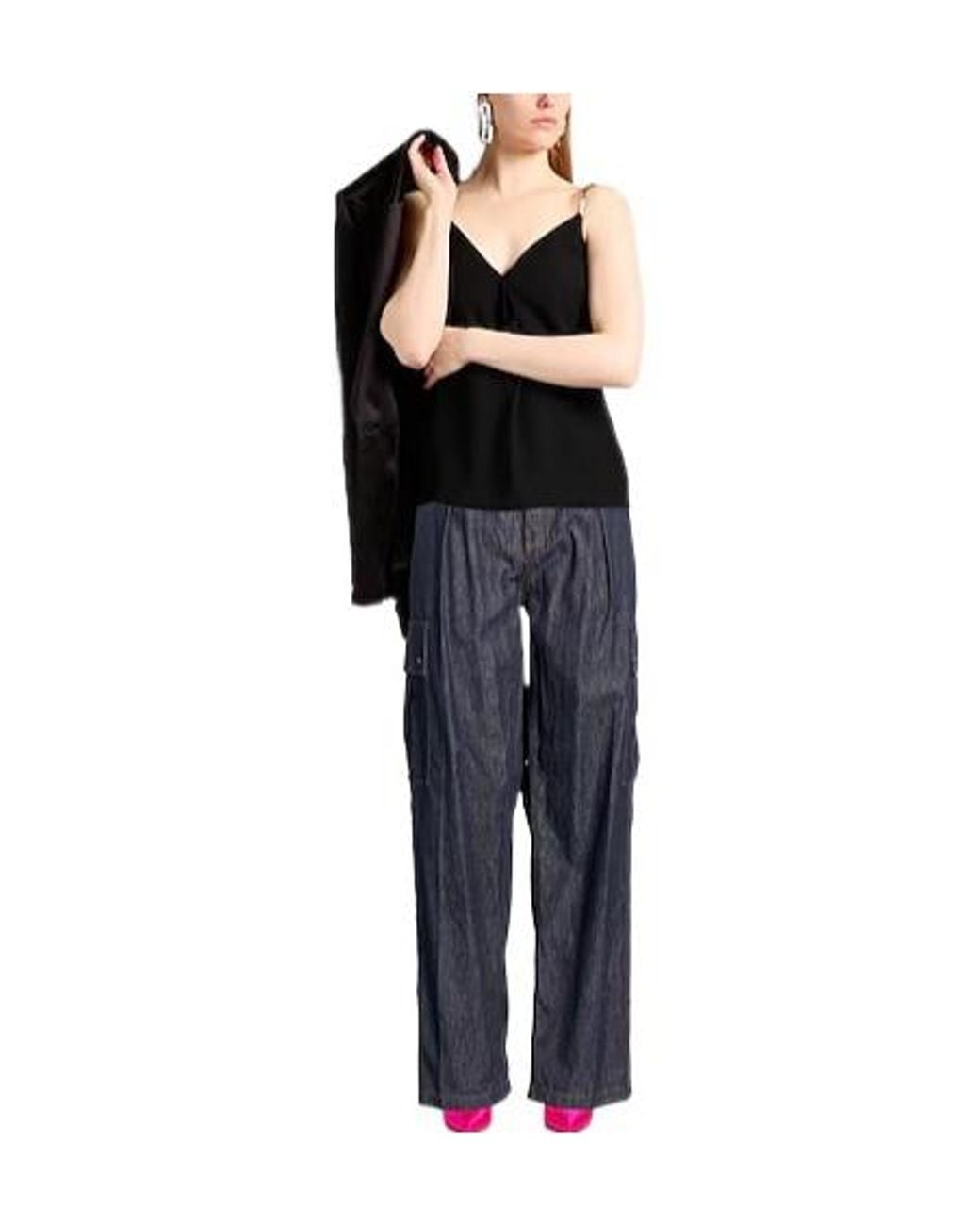 Burberry Blue Dark Wash Denim Cargo Pants