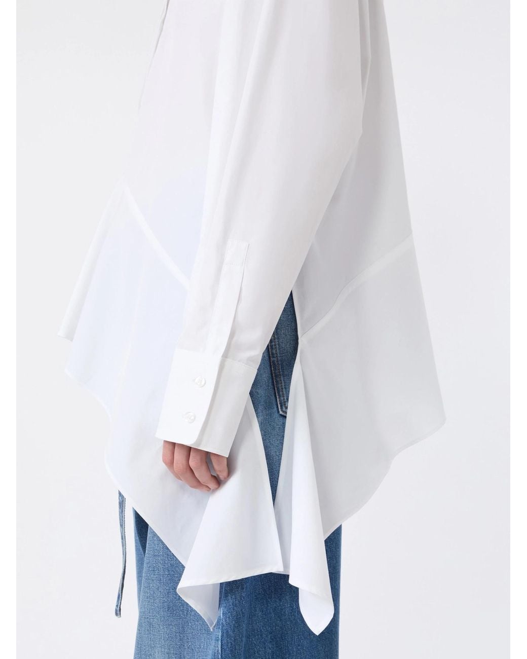 Sportmax White Asymmetric Button-Up Shirt