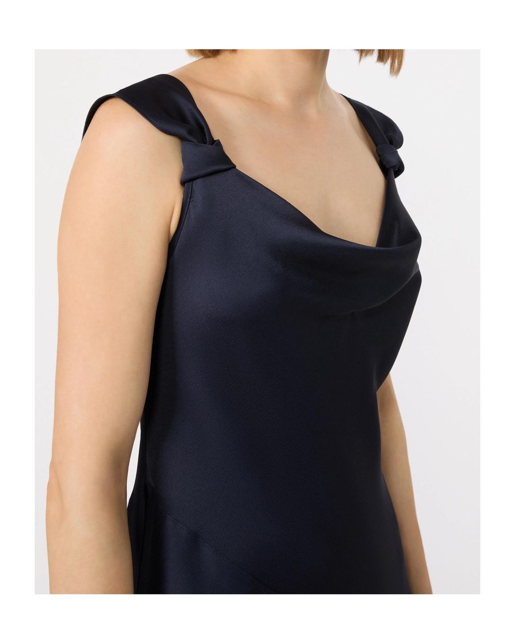 Max Mara Blue Envers Satin Slip Dress