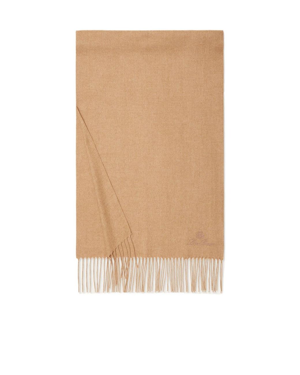 Loro Piana Natural Logo Embroidered Scarf for men