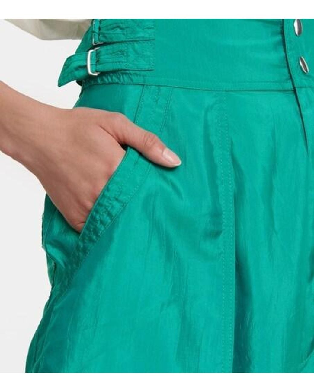 Isabel Marant Green High-Rise Tapered Pants