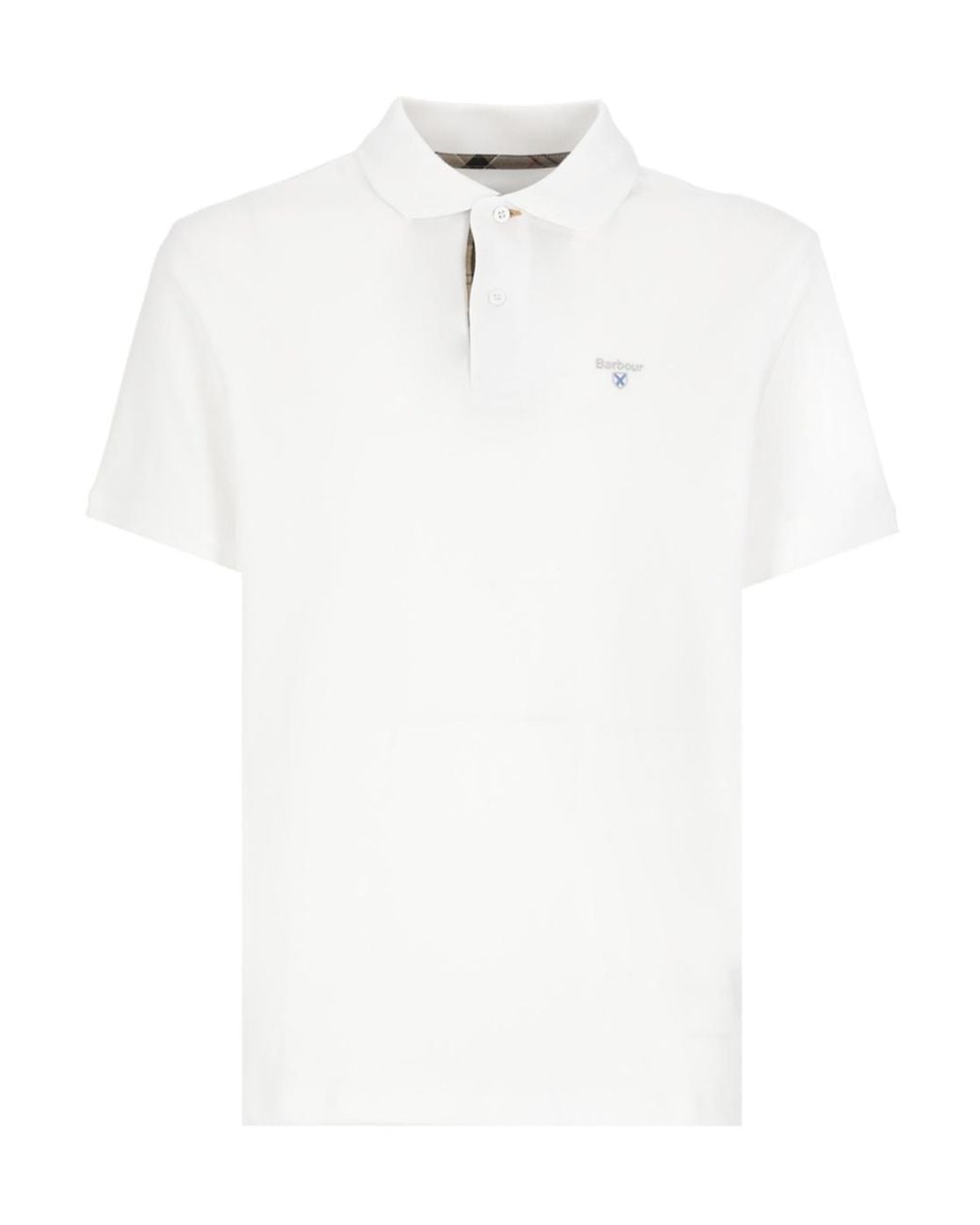 Barbour White Logo Embroidered Short-Sleeved Polo Shirt for men