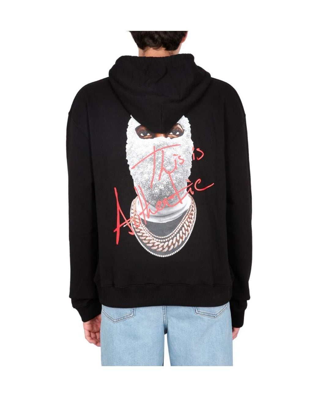Ih Nom Uh Nit Black Mask Authentic Drawstring Hoodie for men