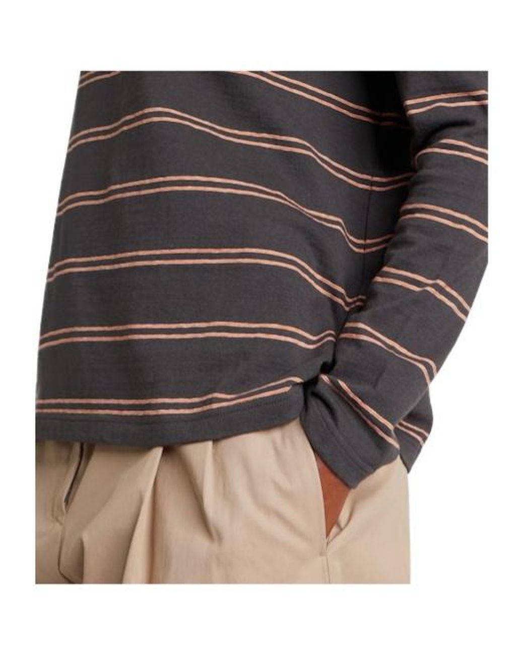 Jil Sander Gray Striped Cotton T-Shirt