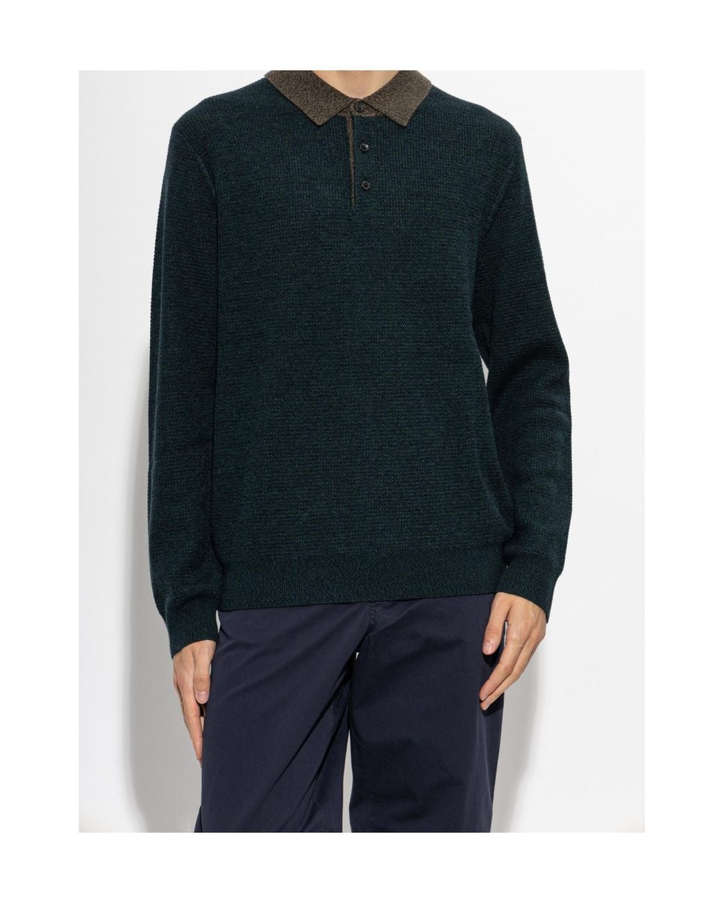 Paul Smith Blue Contrast Collar Polo Shirt for men