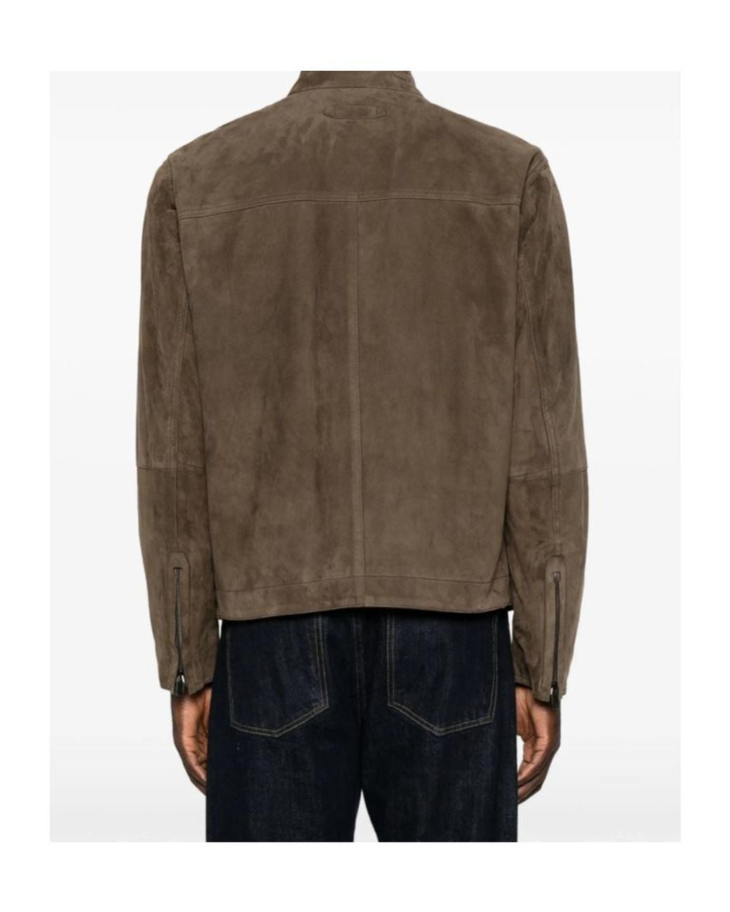 Brioni Brown Suede High-Neck Jacket for men
