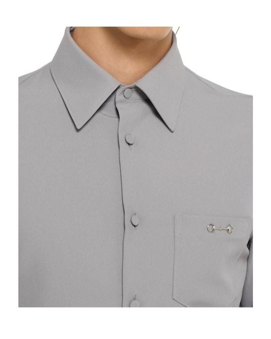 Gucci Gray Horsebit Technical Panama Shirt for men