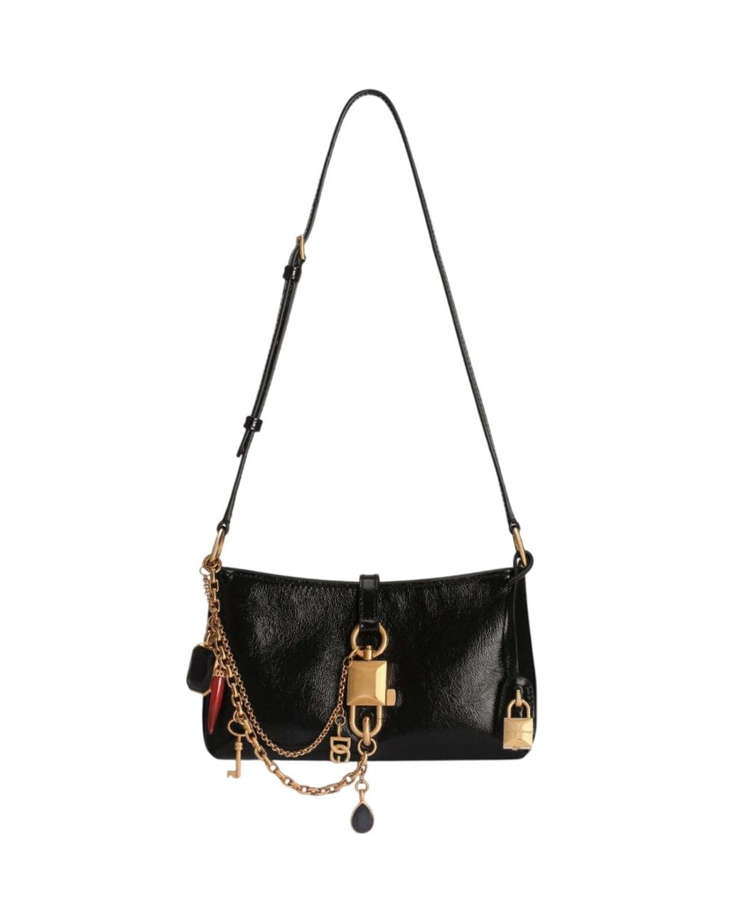 Dolce & Gabbana White Lock Shoulder Bag