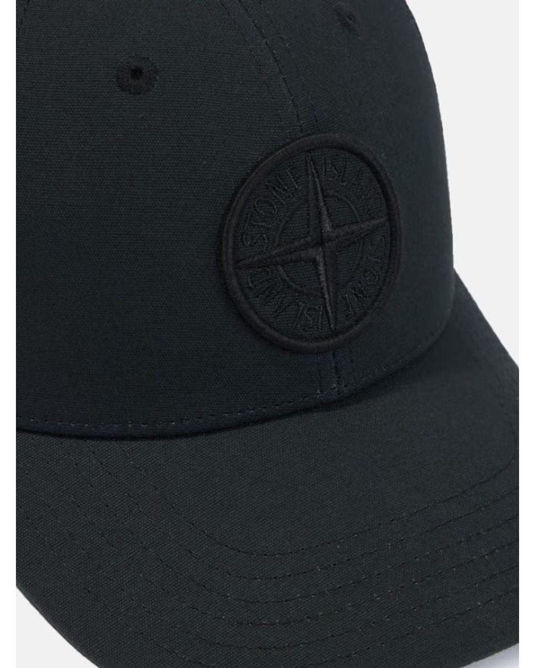 Stone Island Black Logo Embroidered Baseball Cap for men