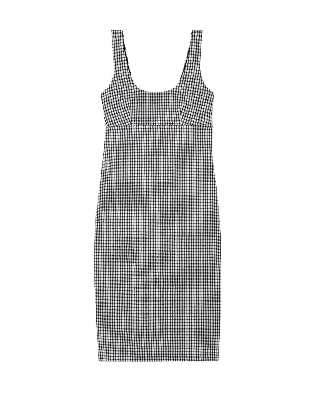 Rohe Gray Gingham Seersucker Mini Dress