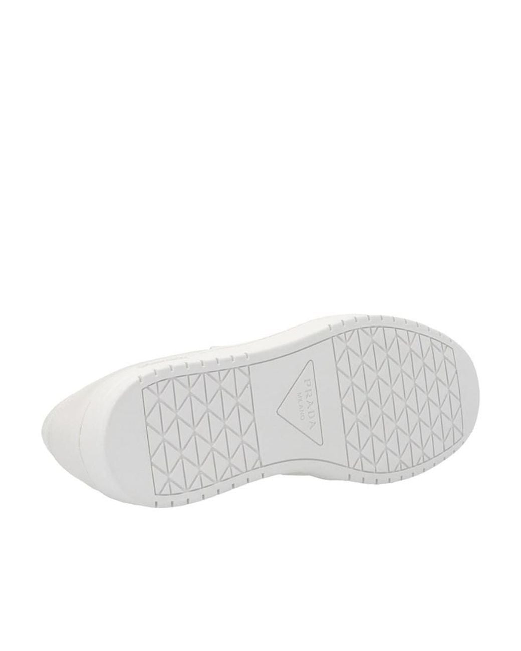 Prada White Downtown Leather Sneakers for men
