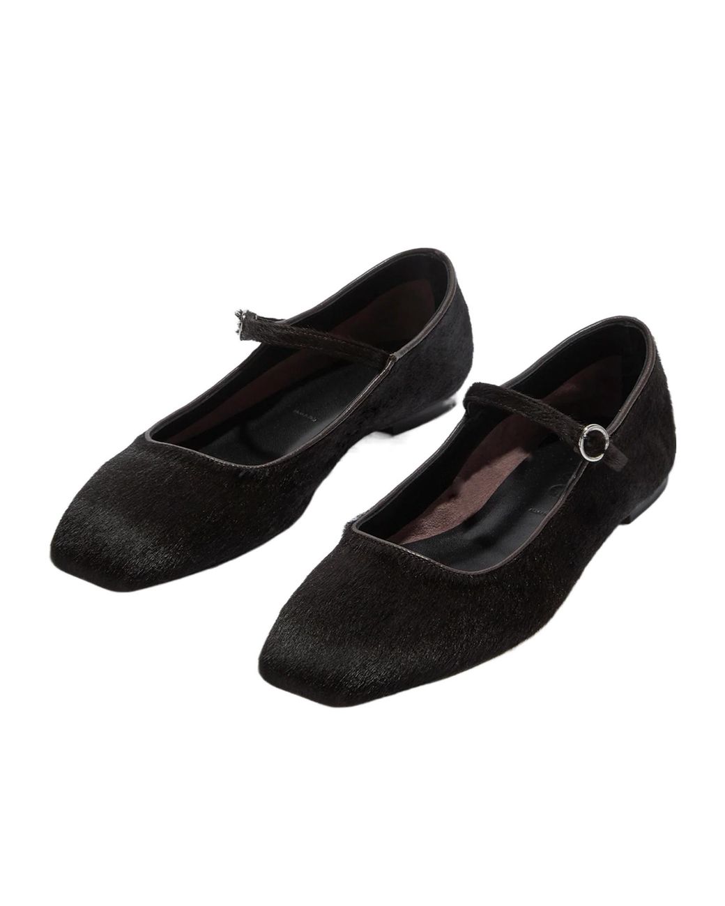 Aeyde Black A Pony Hair Flats