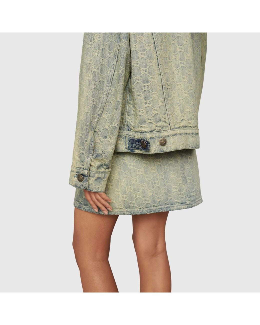 Gucci Gray Gg Jacquard Denim Jacket