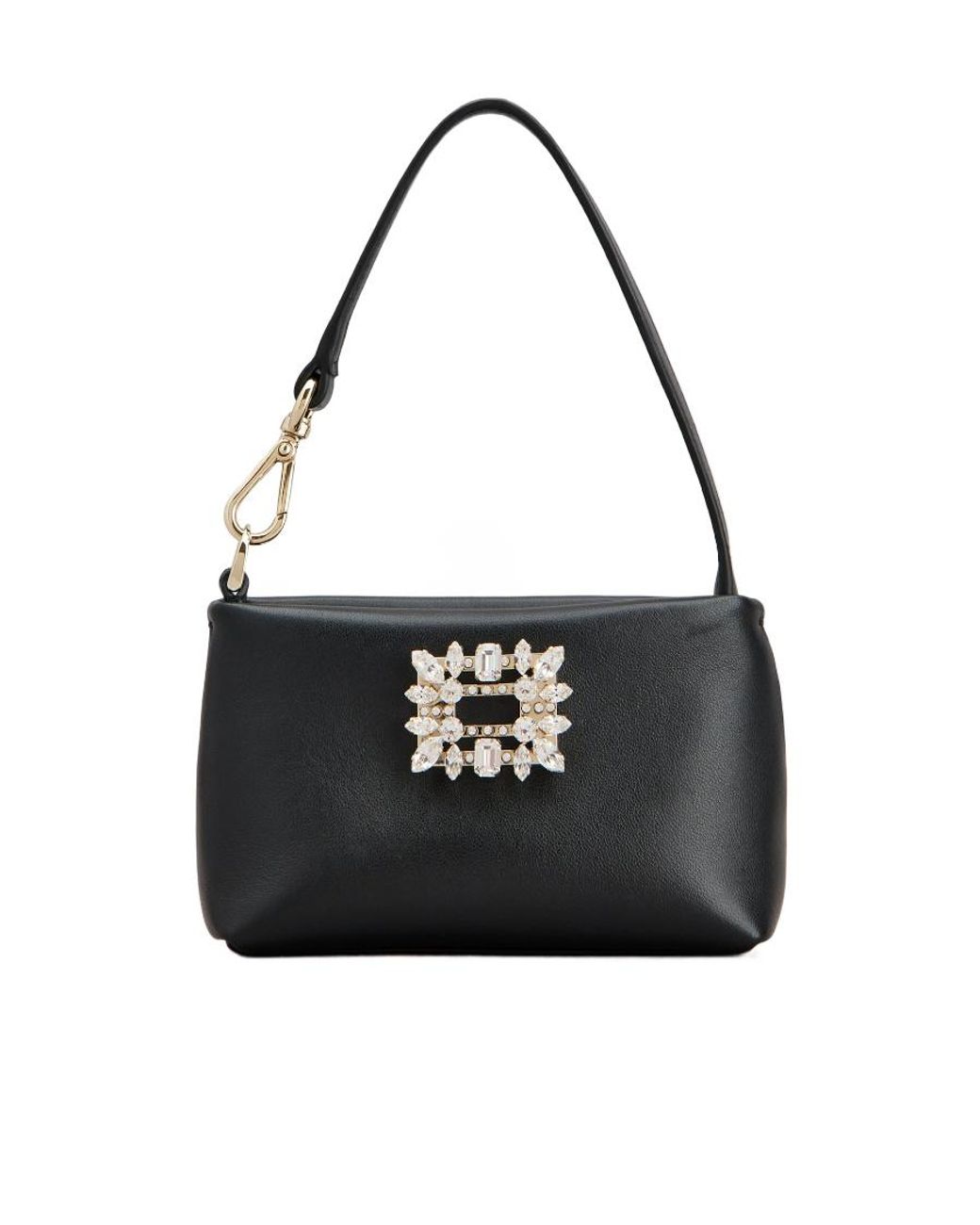 Roger Vivier Black Rv Nightlily Buckle Embellished Shouder Bag