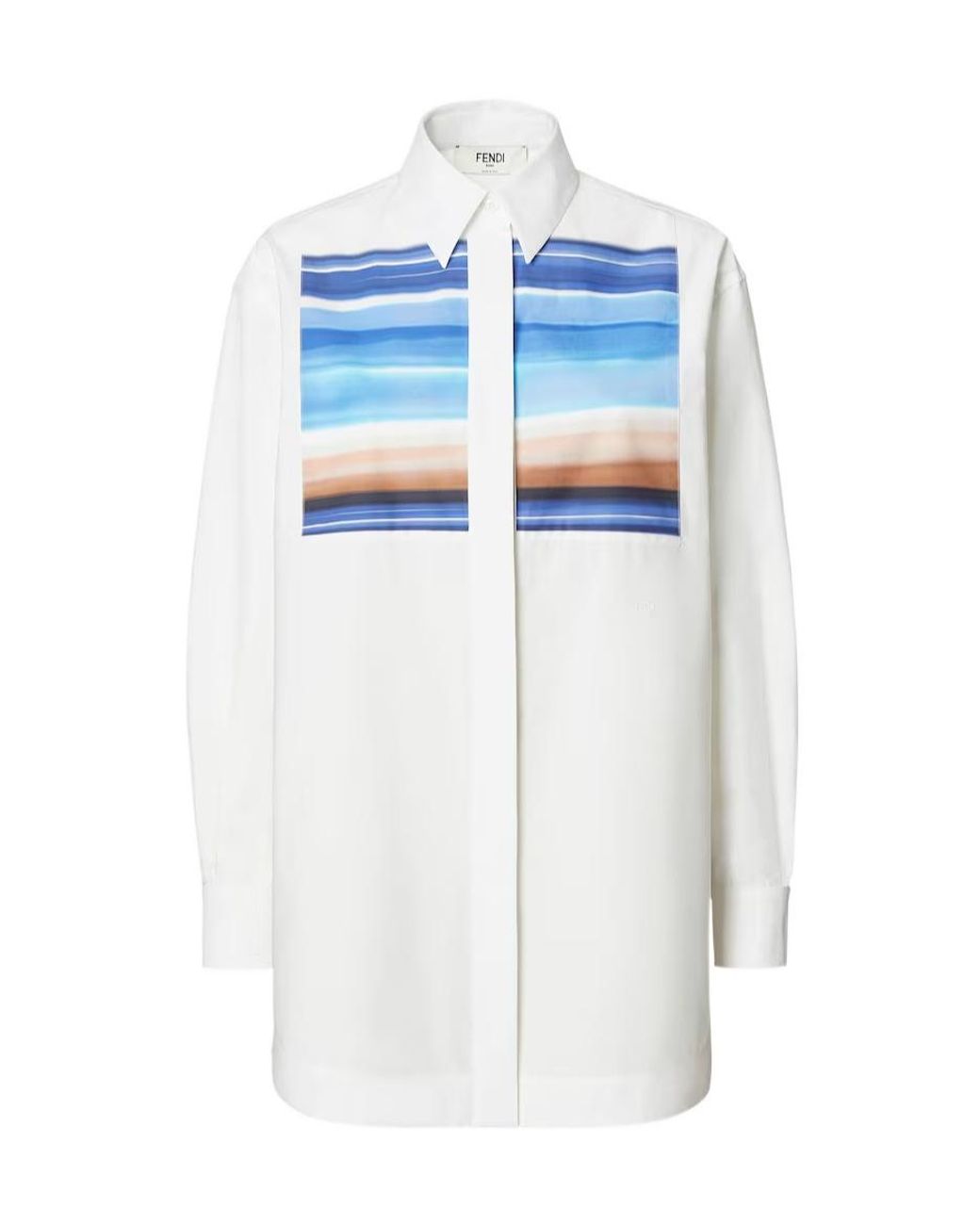 Fendi Blue Striped-Print Shirt