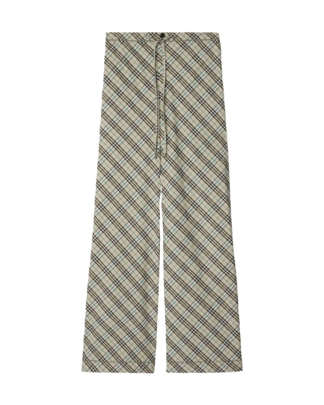 Burberry Gray Cotton Check Pyjama Trousers