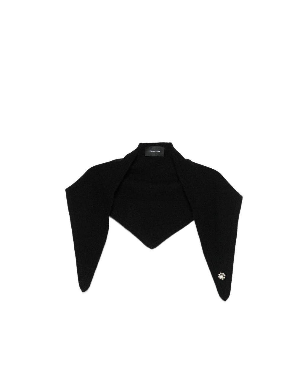 Simone Rocha Black Embellished Cashmere Scarf