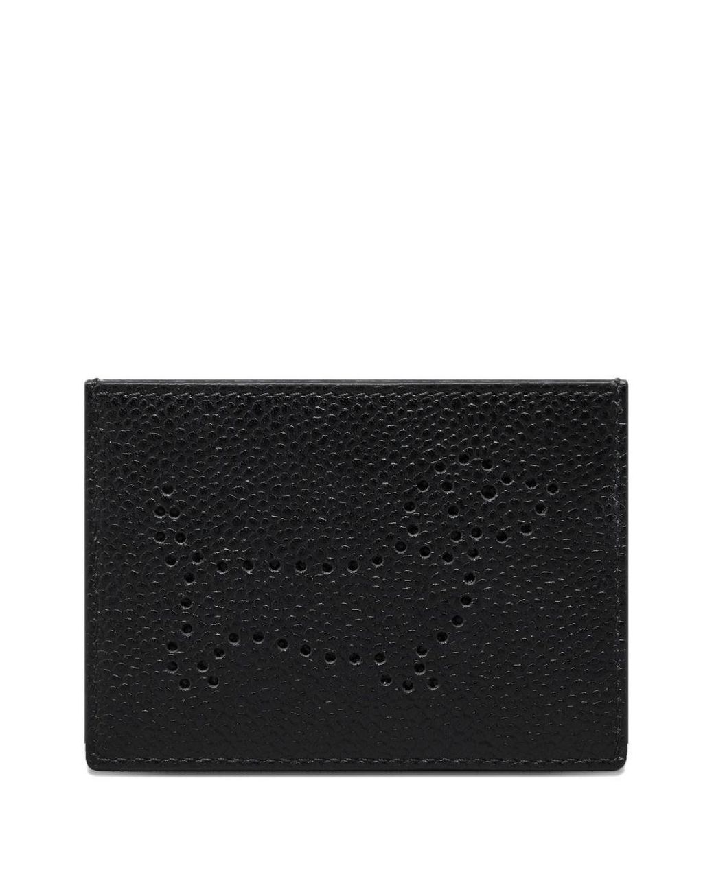 Thom Browne Black Hector Single Card Holder for men