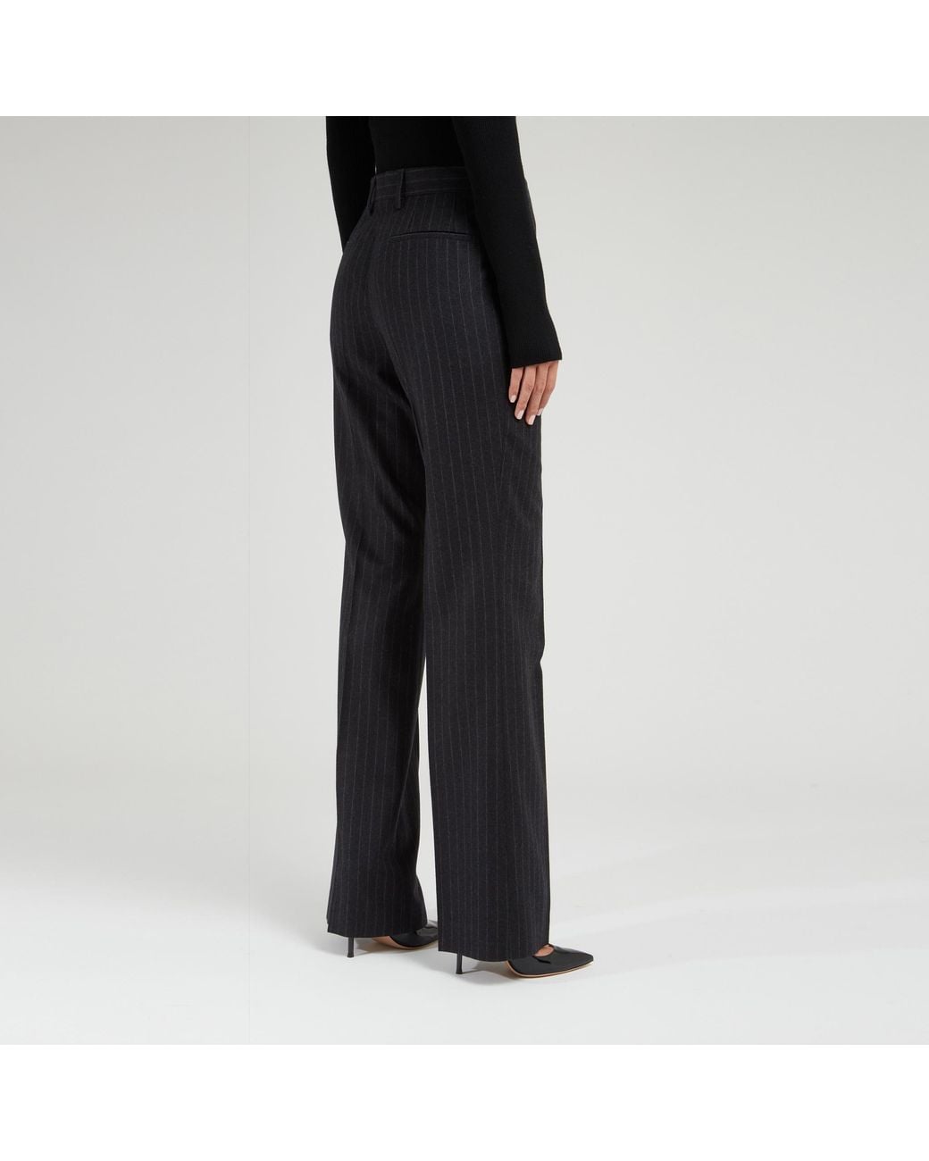 Dries Van Noten Black Striped Casual Pants