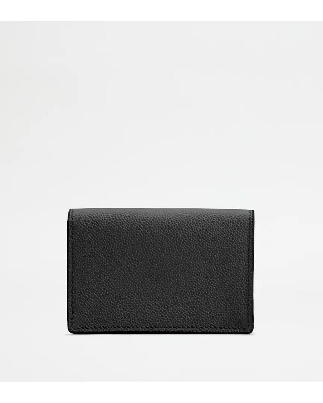 Tod's Black Foldover Top Cardholder for men