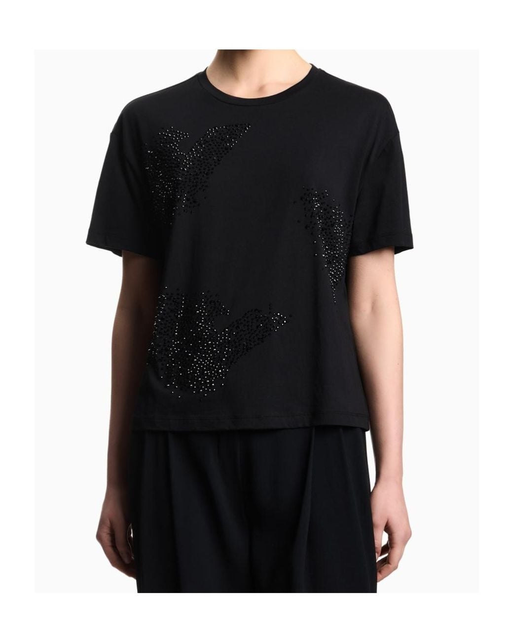 Emporio Armani Black Embellishment T-Shirt