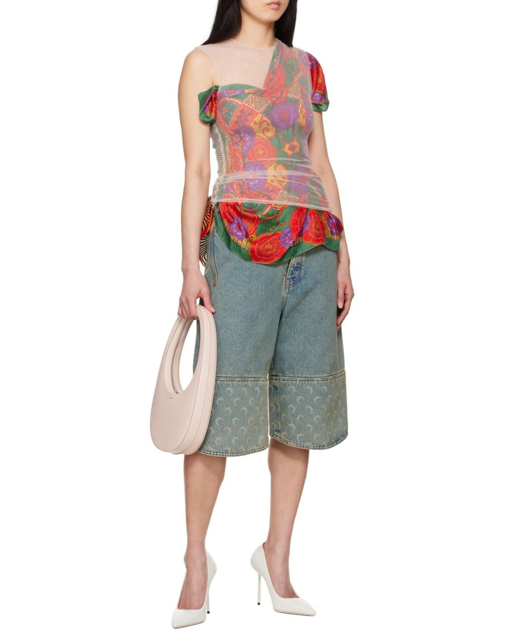 MARINE SERRE White Layered Top