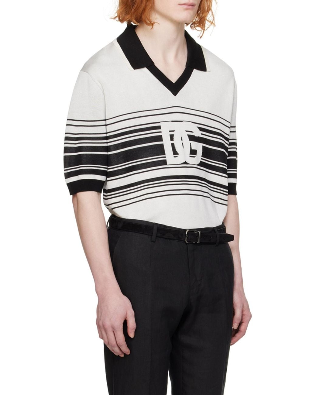 Dolce & Gabbana Black Silk Polo Shirt for men