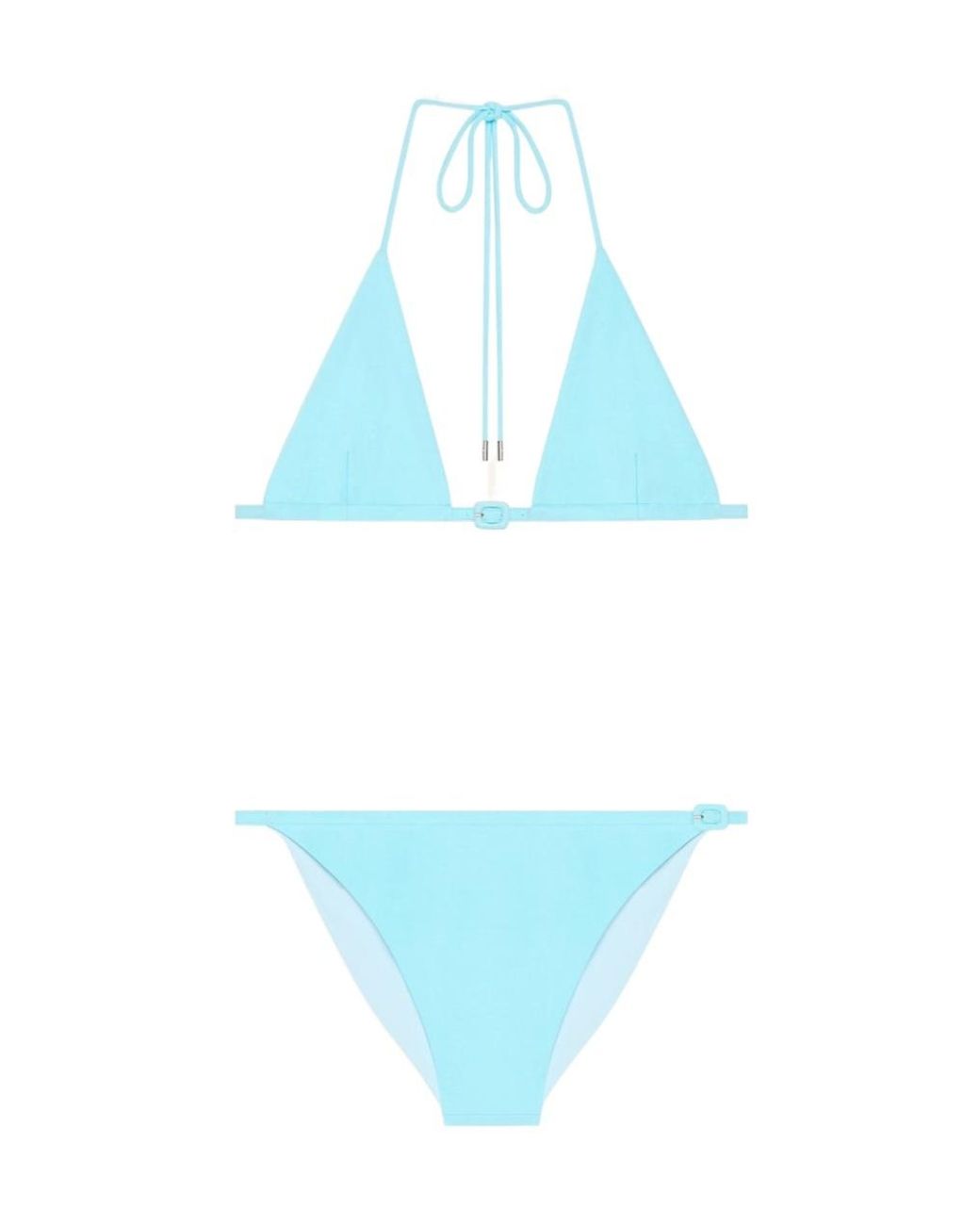 Courreges Blue Buckle-Detail Bikini Set