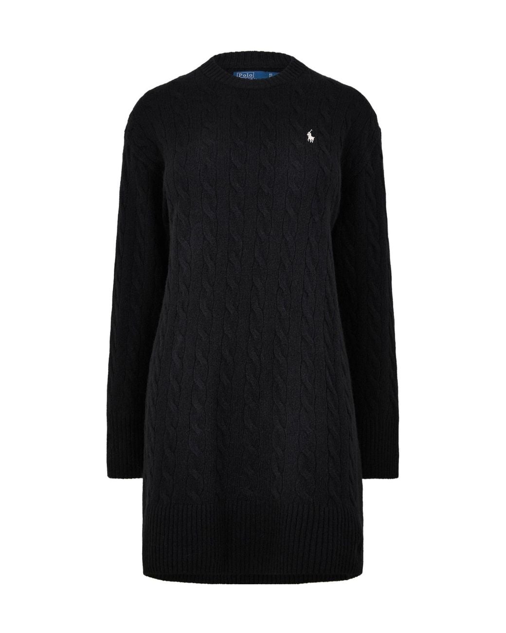 Polo Ralph Lauren Black Cable Knit Dress