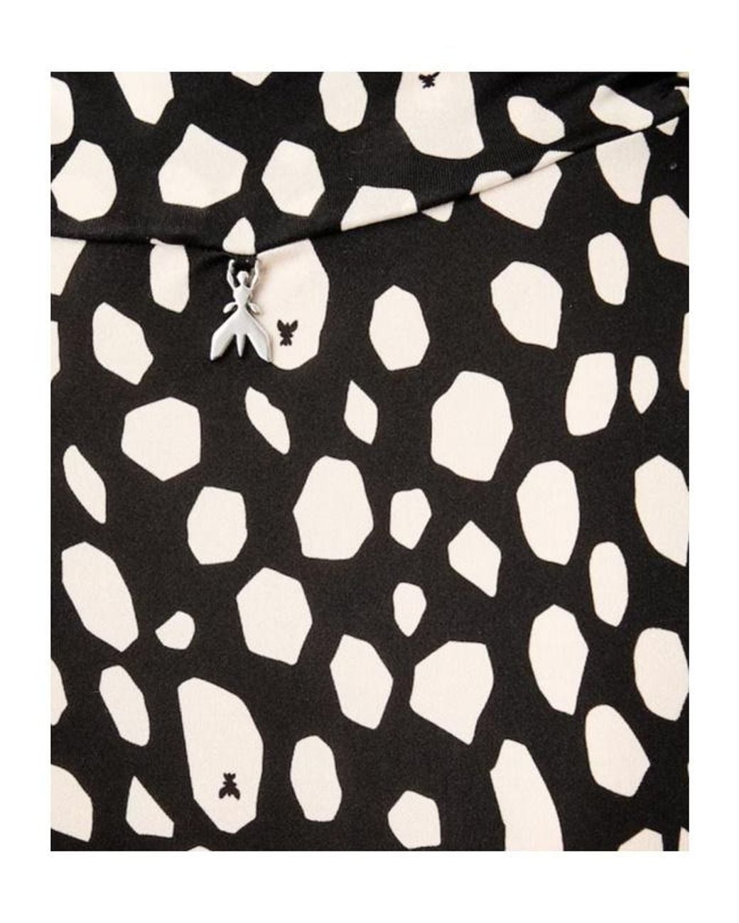 Patrizia Pepe Black Graphic-Print Asymmetric Top