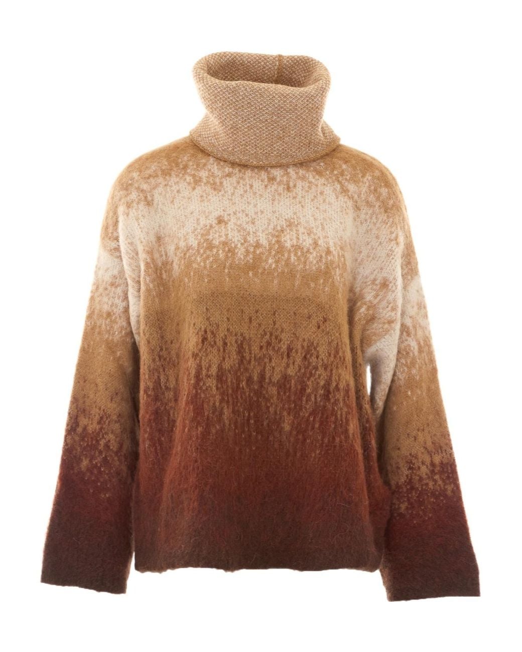 Liu Jo Brown Gradient Turtleneck Knitted Sweater