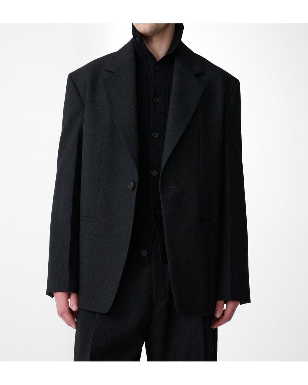 Studio Nicholson Black Fenn Single-Breasted Blazer for men