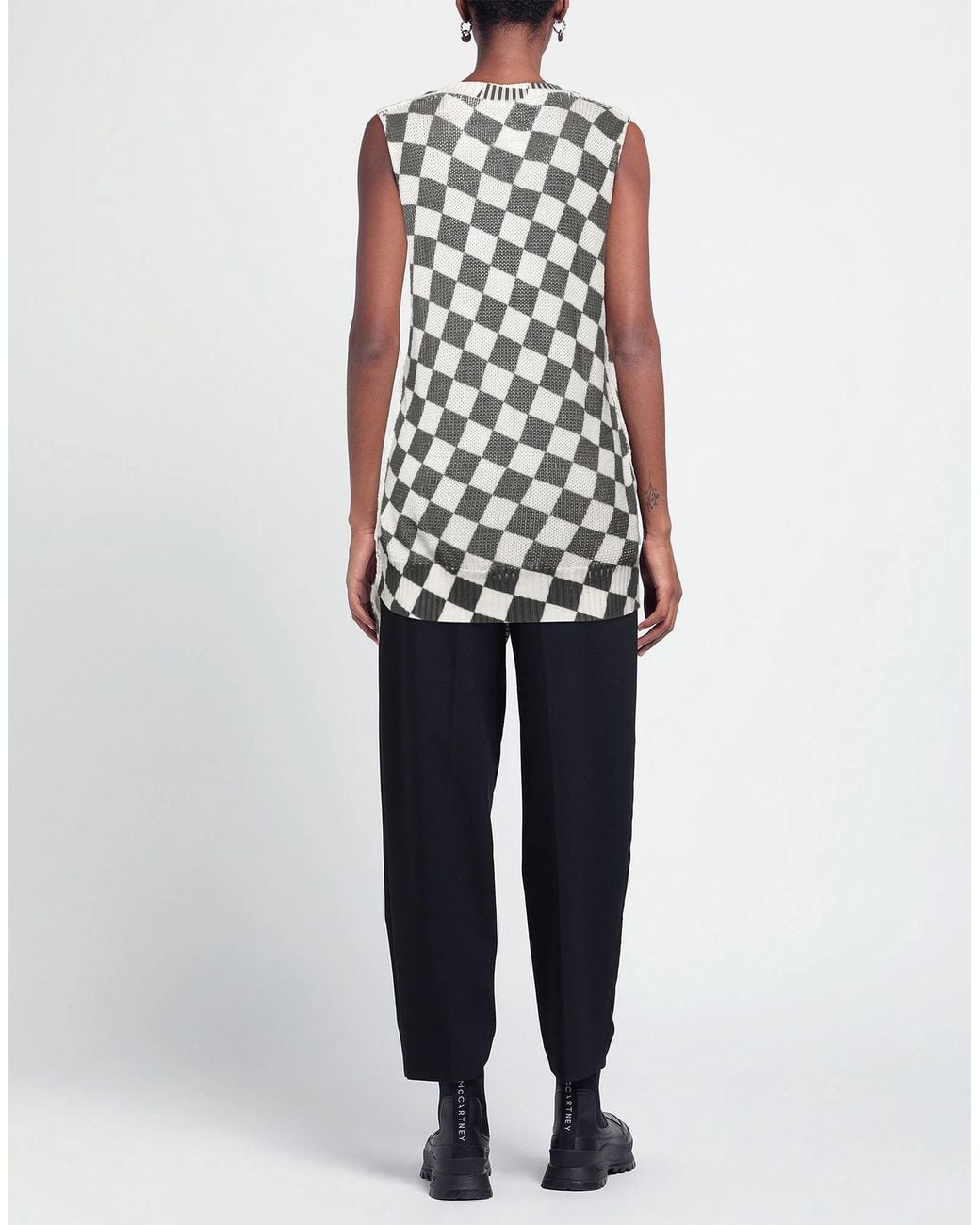 MM6 by Maison Margiela White Multi-Color Sleeveless Knit Top