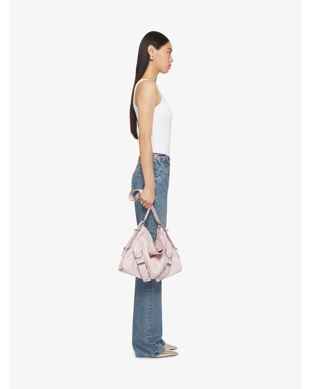 Givenchy Blue Chain-Detailed Bootcut Jeans