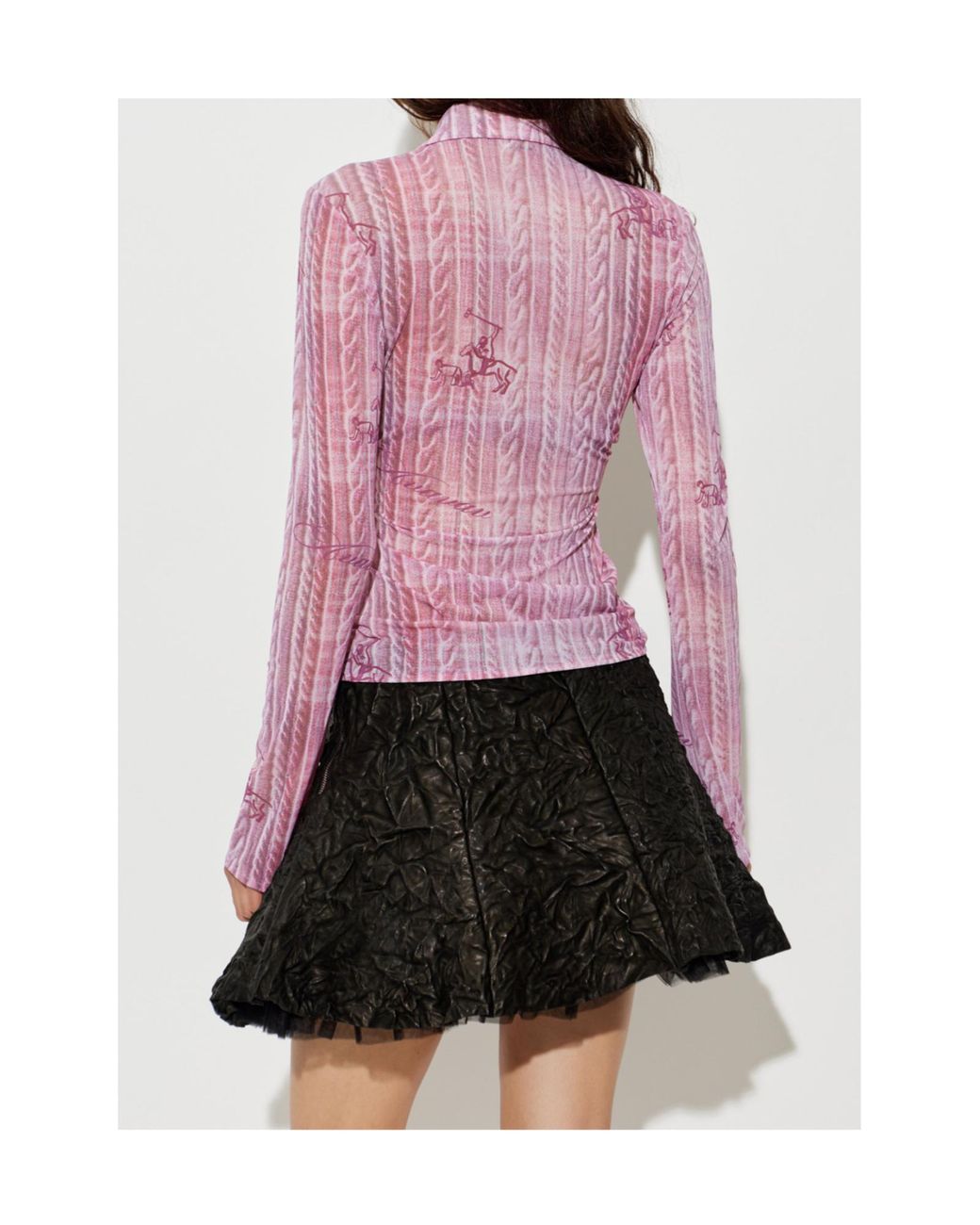 AVAVAV Pink Patterned Fitted Button-Up Shirt